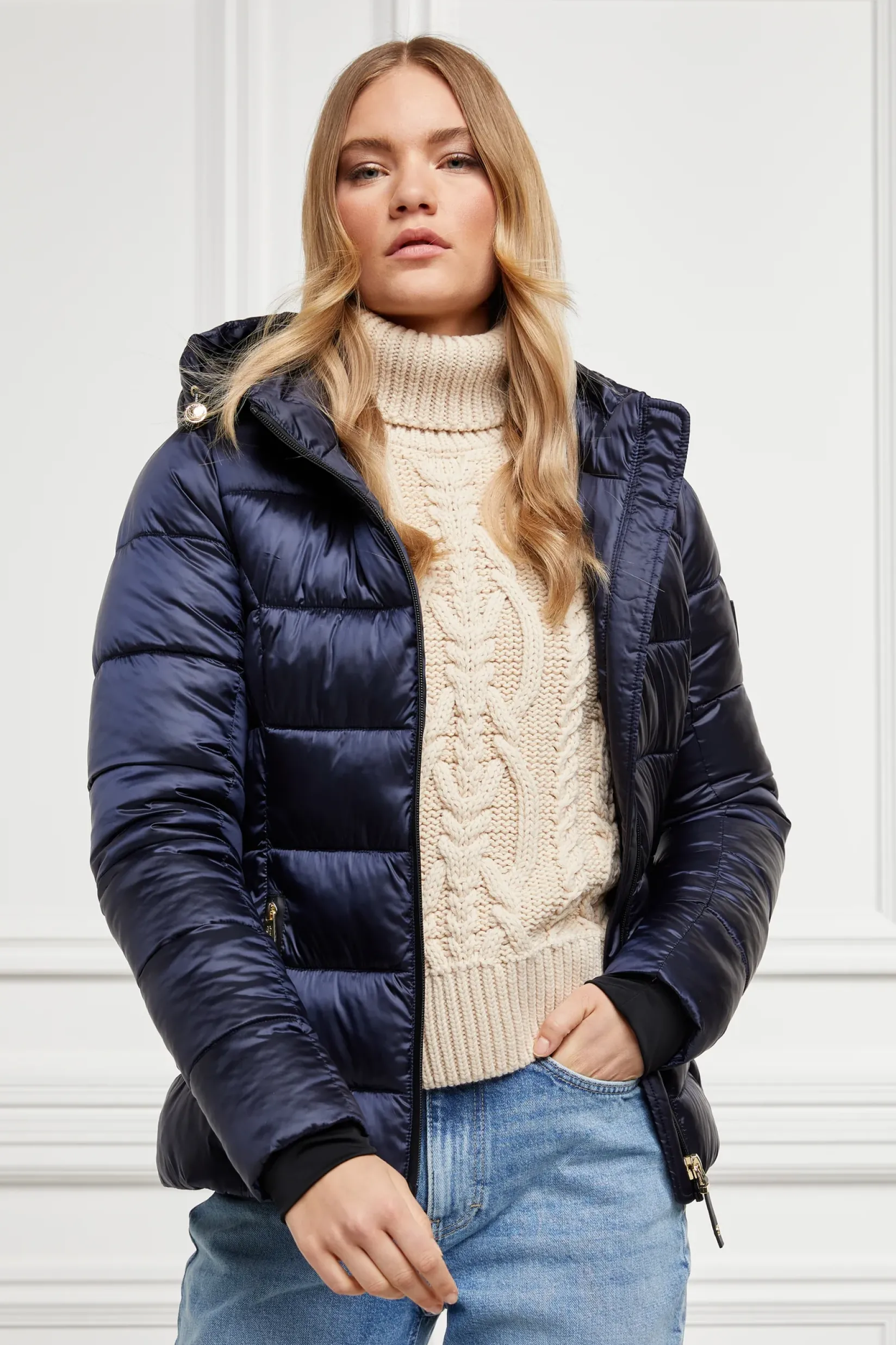 Holland Cooper Jackets-Sherbourne Puffer Ink Navy