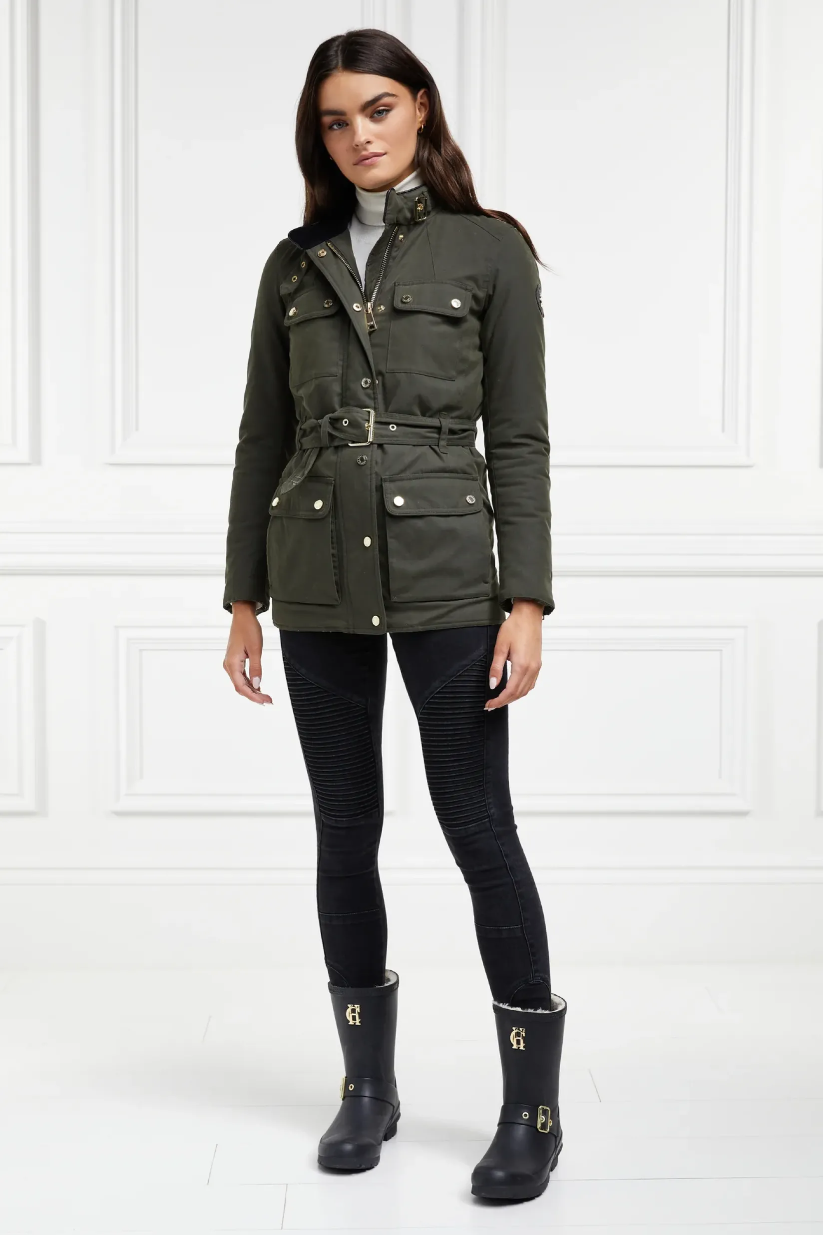Holland Cooper Wellington Boots|Footwear-Sherpa Lined Chelsea Wellington Matte Black