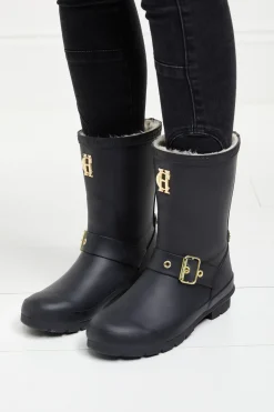 Holland Cooper Wellington Boots|Footwear-Sherpa Lined Chelsea Wellington Matte Black