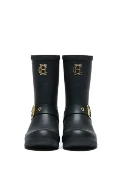 Holland Cooper Wellington Boots|Footwear-Sherpa Lined Chelsea Wellington Matte Black