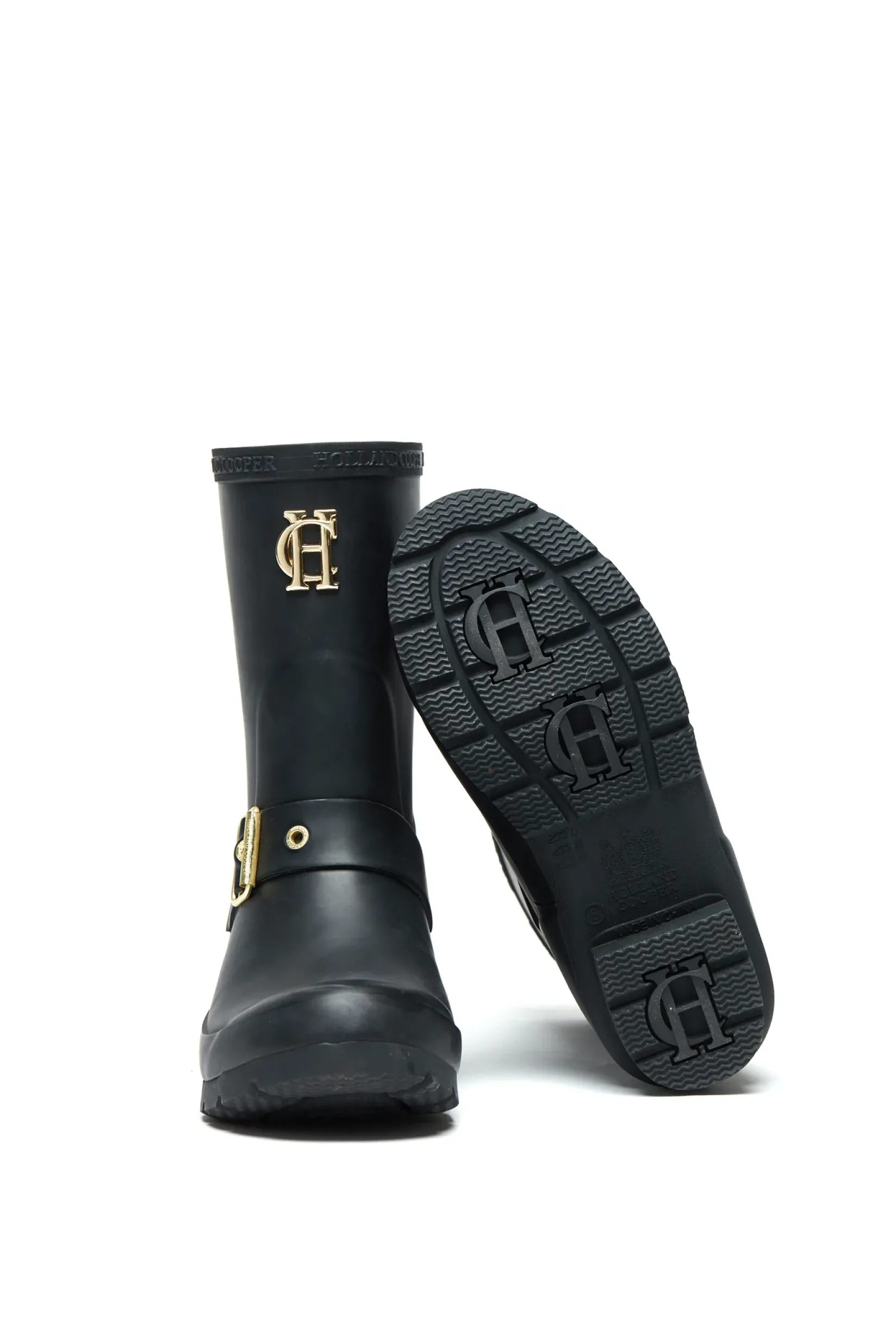 Holland Cooper Wellington Boots|Footwear-Sherpa Lined Chelsea Wellington Matte Black