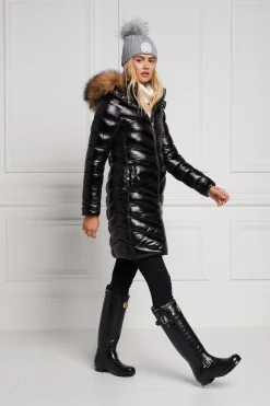 Holland Cooper Wellington Boots|Footwear-Sherpa Lined Regency Wellington Black Croc