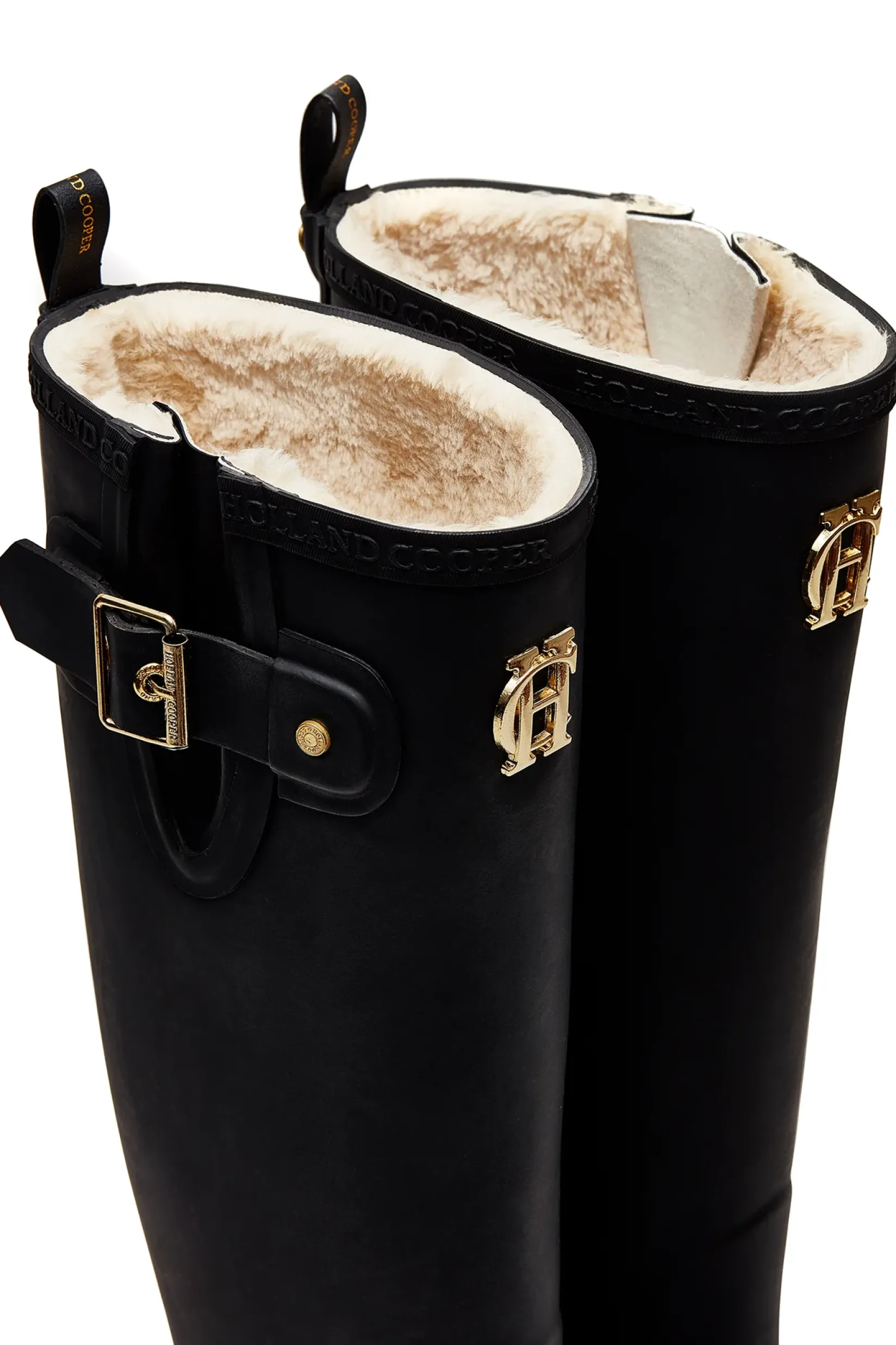 Holland Cooper At The Stables|Wellington Boots-Sherpa Lined Regency Wellington Matte Black