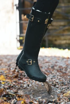 Holland Cooper At The Stables|Wellington Boots-Sherpa Lined Regency Wellington Matte Black