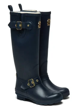 Holland Cooper At The Stables|Wellington Boots-Sherpa Lined Regency Wellington Matte Navy