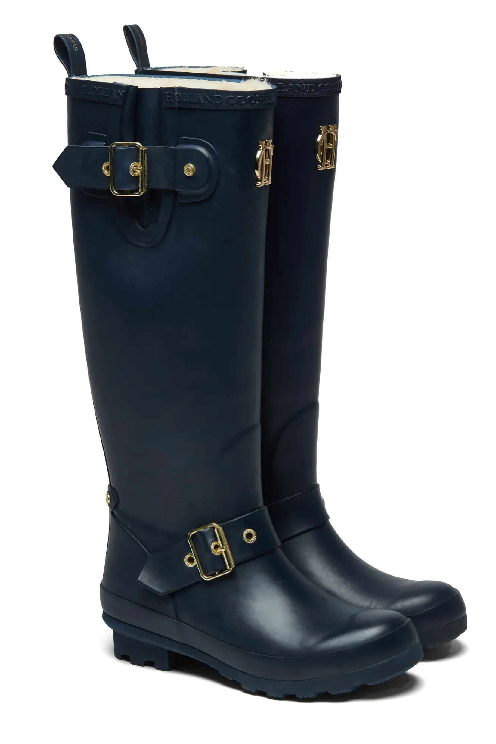 Holland Cooper At The Stables|Wellington Boots-Sherpa Lined Regency Wellington Matte Navy