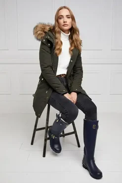 Holland Cooper At The Stables|Wellington Boots-Sherpa Lined Regency Wellington Matte Navy