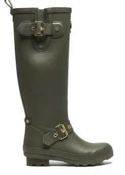 Holland Cooper At The Stables|Wellington Boots-Sherpa Lined Regency Wellington Matte Green