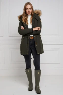 Holland Cooper At The Stables|Wellington Boots-Sherpa Lined Regency Wellington Matte Green
