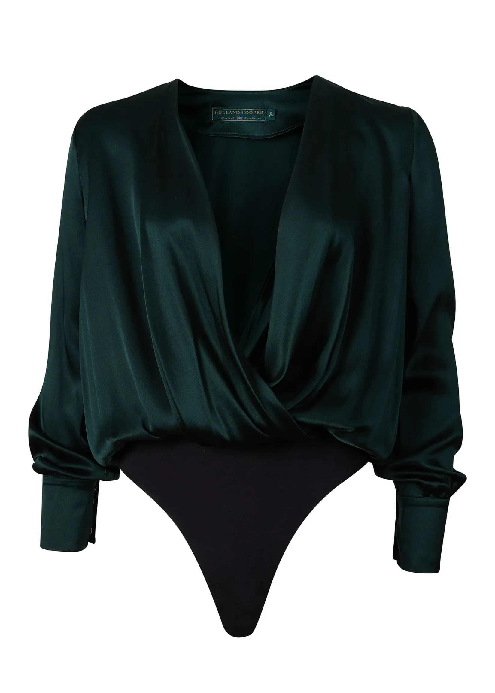 Holland Cooper Shirts & Blouses|Bodysuits-Silk Bodysuit Emerald