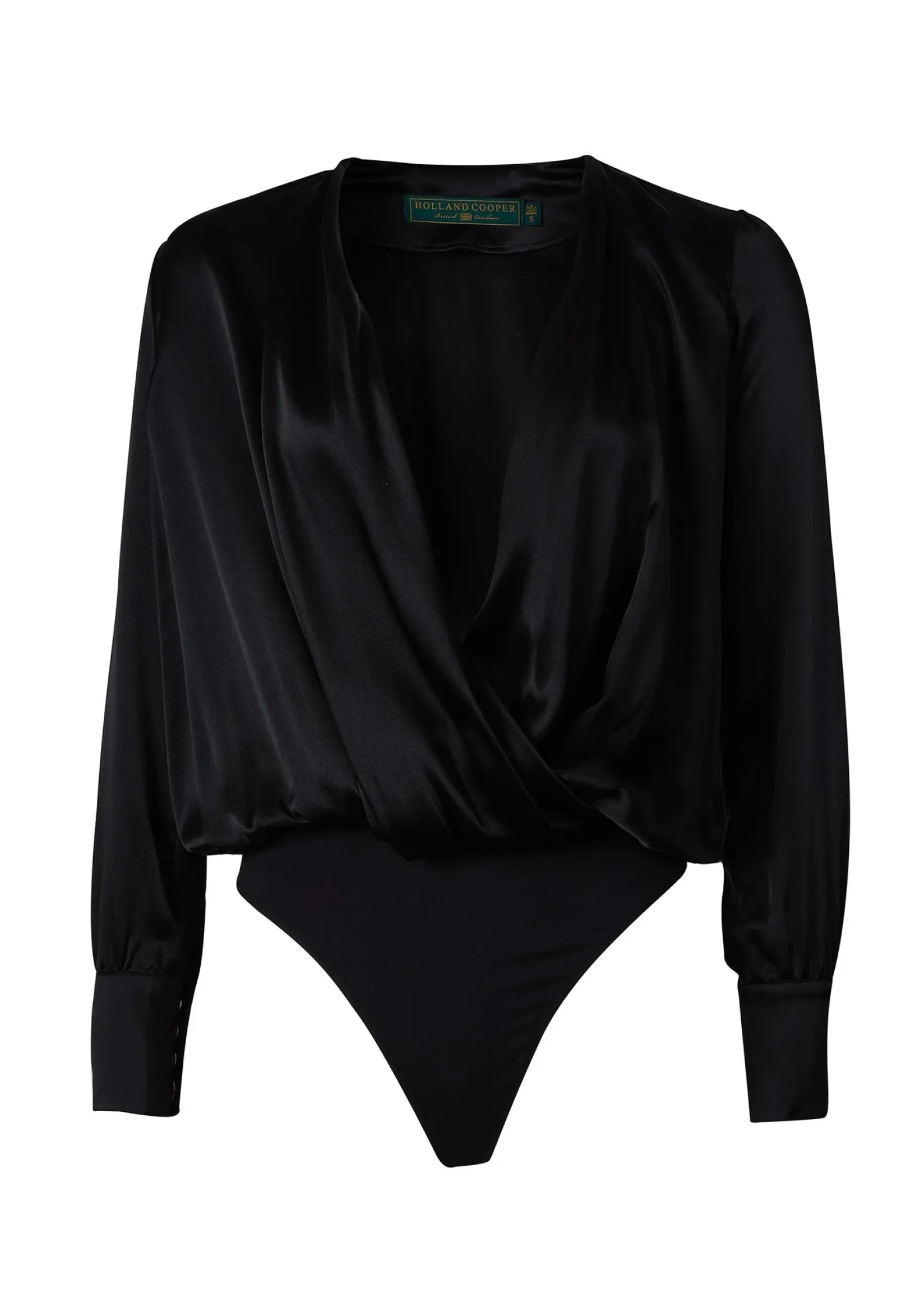 Holland Cooper Shirts & Blouses|Bodysuits-Silk Bodysuit Black