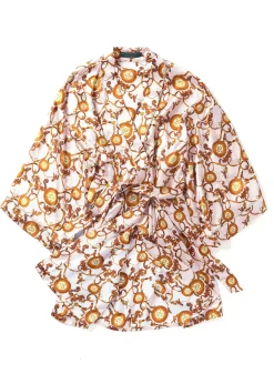 Holland Cooper Sleepwear-Silk Dressing Gown Blush