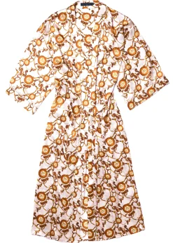 Holland Cooper Sleepwear-Silk Full Length Dressing Gown Blush