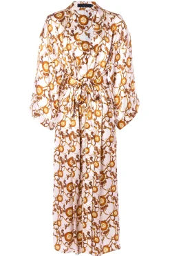 Holland Cooper Sleepwear-Silk Full Length Dressing Gown Blush