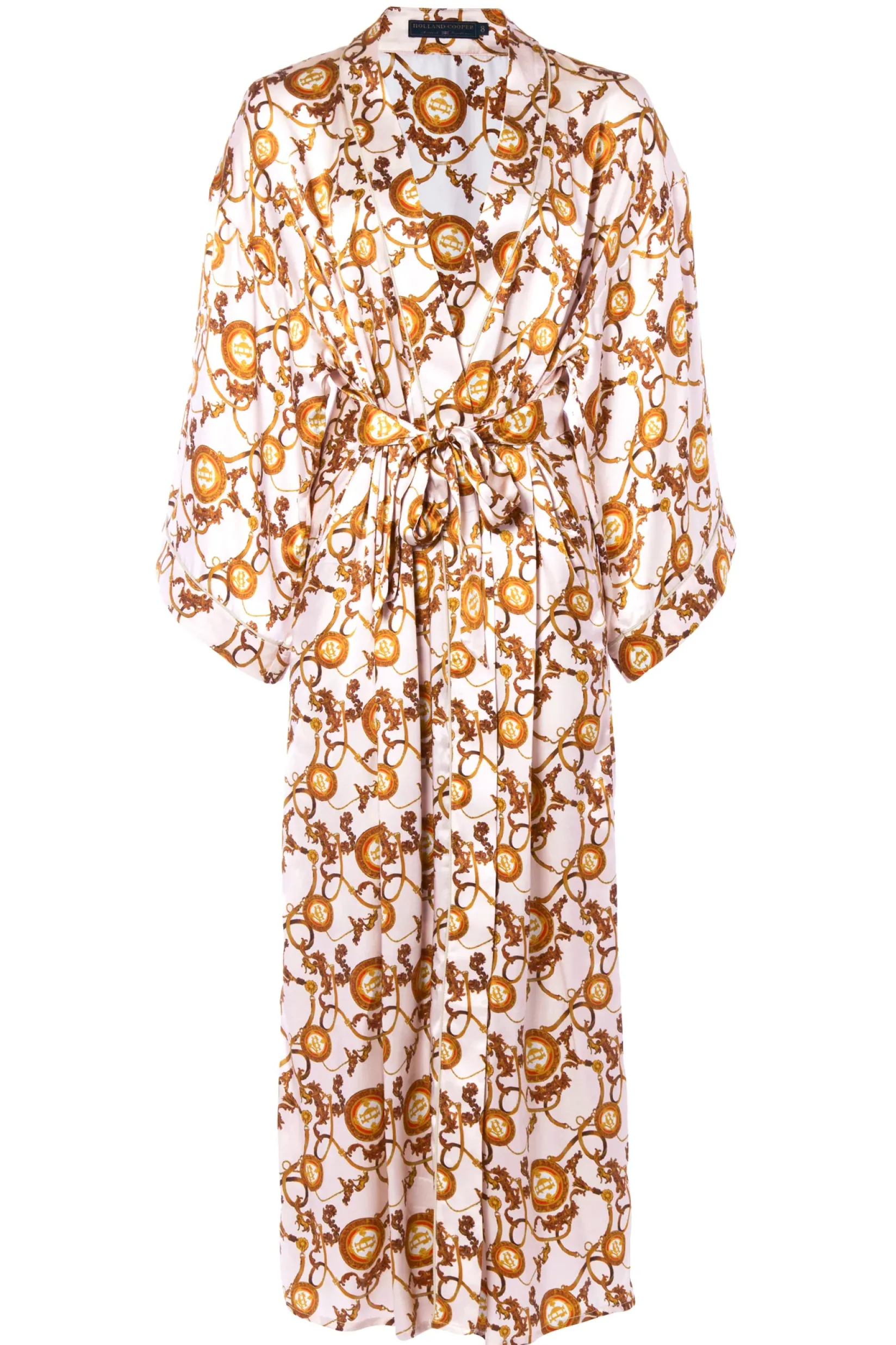 Holland Cooper Sleepwear-Silk Full Length Dressing Gown Blush