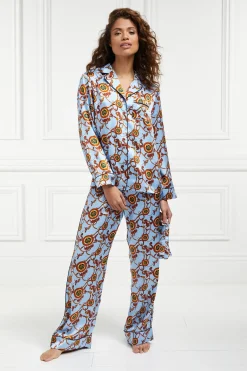 Holland Cooper Sleepwear-Silk Pyjama Trouser Sky Blue