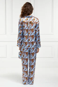 Holland Cooper Sleepwear-Silk Pyjama Trouser Sky Blue