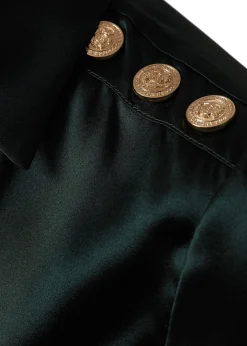 Holland Cooper Gifts For Her|Shirts & Blouses-Silk V-Neck Blouse Emerald