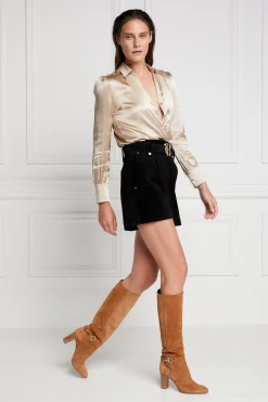 Holland Cooper Shirts & Blouses|Back In Stock-Silk V-Neck Blouse Champagne