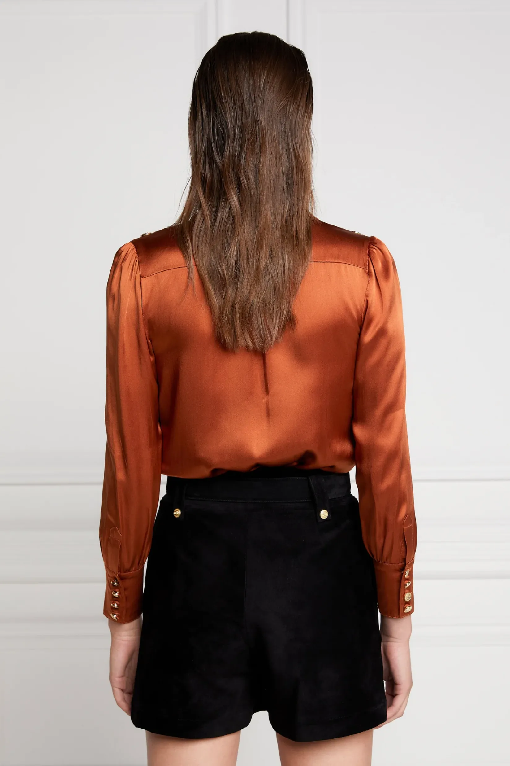 Holland Cooper Shirts & Blouses|Back In Stock-Silk V-Neck Blouse Caramel