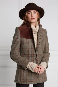 Holland Cooper Blazers|Jackets-Single Breasted Field Blazer Bourbon Tweed