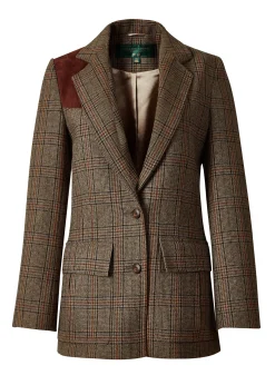 Holland Cooper Blazers|Jackets-Single Breasted Field Blazer Bourbon Tweed