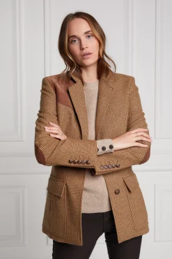 Holland Cooper Blazers|Jackets-Single Breasted Field Blazer Tawny