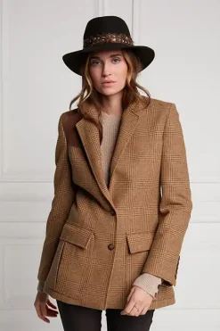 Holland Cooper Blazers|Jackets-Single Breasted Field Blazer Tawny