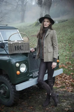 Holland Cooper Blazers|Jackets-Single Breasted Field Blazer Hailes Green Tweed