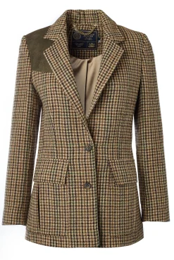 Holland Cooper Blazers|Jackets-Single Breasted Field Blazer Hailes Green Tweed