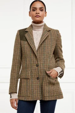 Holland Cooper Blazers|Jackets-Single Breasted Field Blazer Hailes Green Tweed