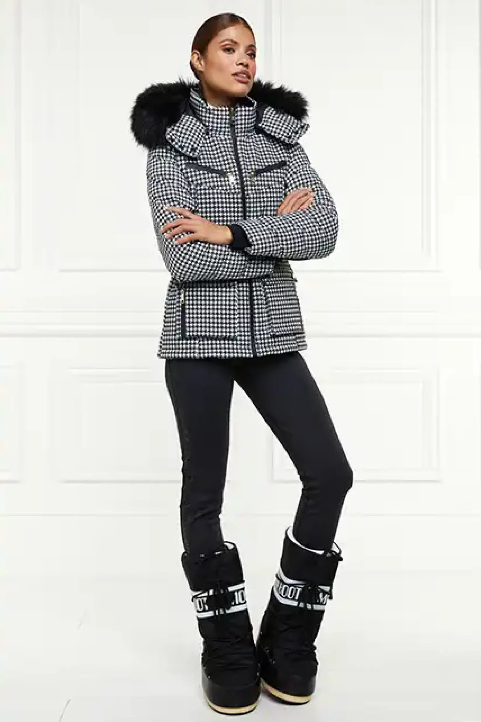 Holland Cooper Ski Jackets|HC Ski-Ski Jacket Houndstooth