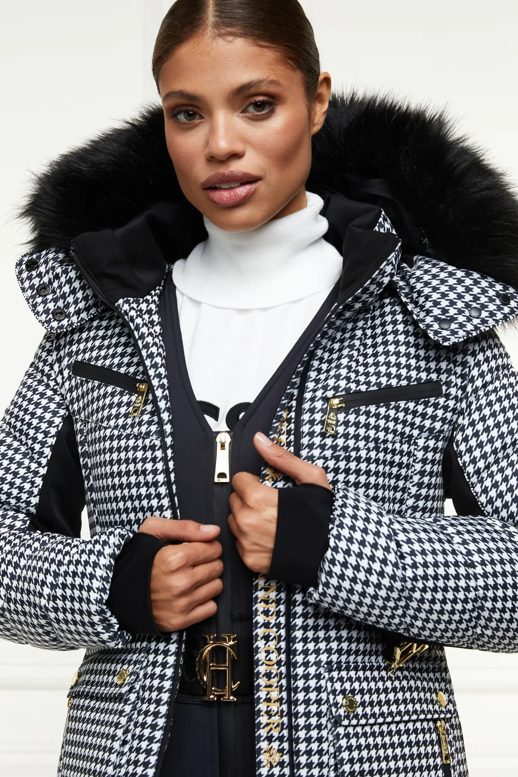 Holland Cooper Ski Jackets|HC Ski-Ski Jacket Houndstooth