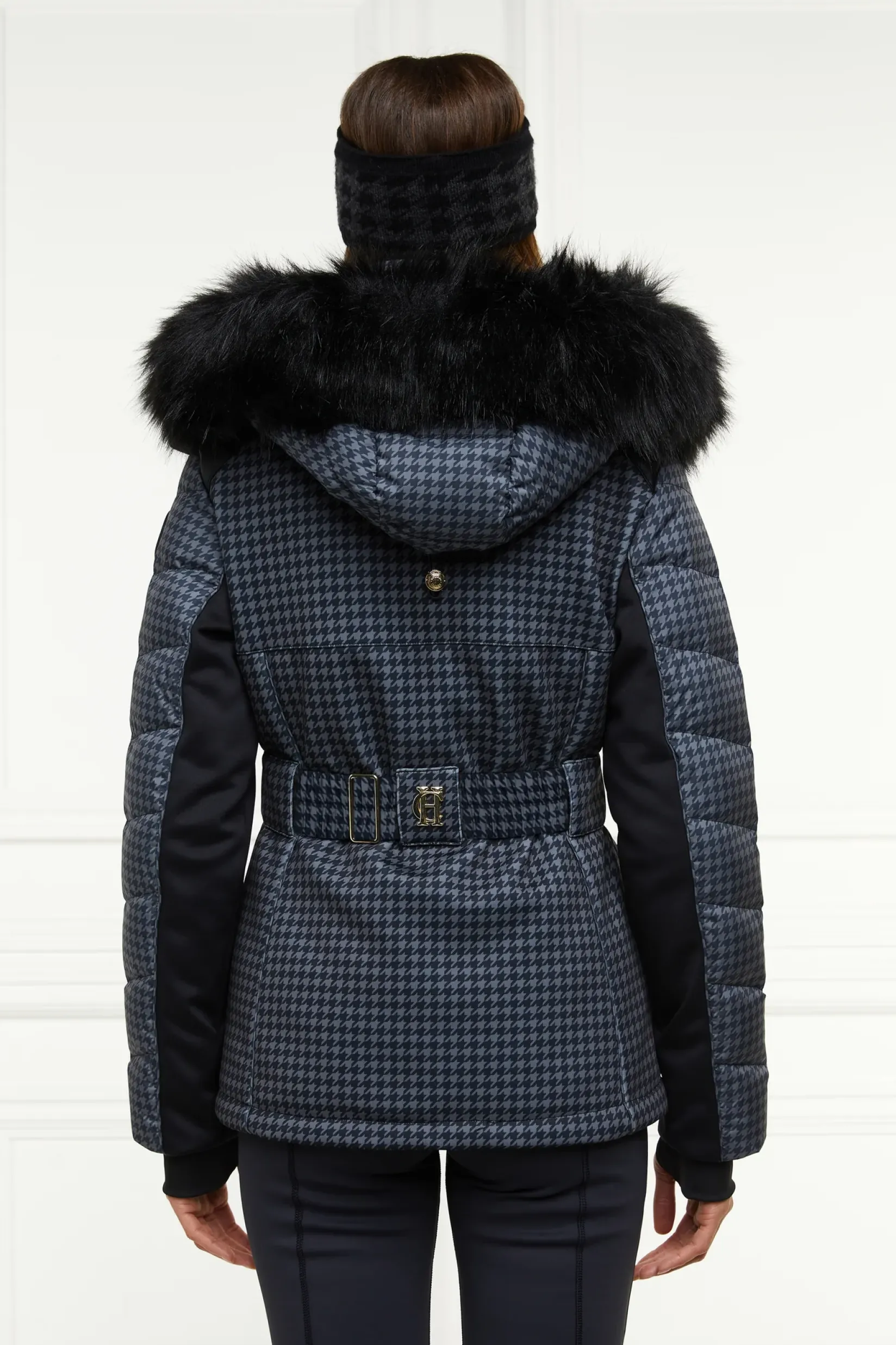 Holland Cooper Ski Jackets|HC Ski-Ski Jacket Mono Houndstooth