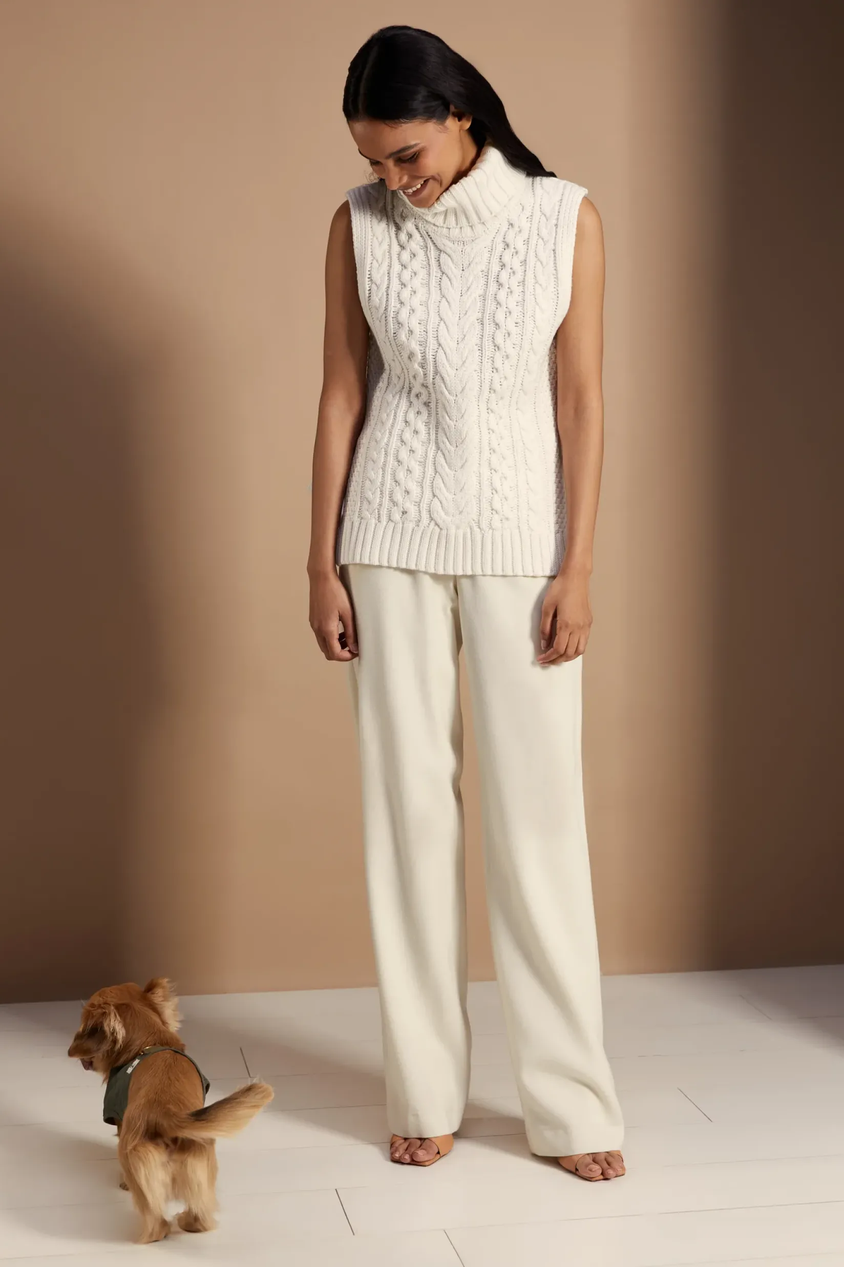 Holland Cooper Knitwear-Sleeveless Knit Natural