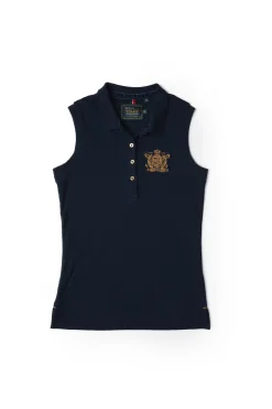 Holland Cooper Polo Shirts|Casualwear-Sleeveless Polo Shirt Ink Navy