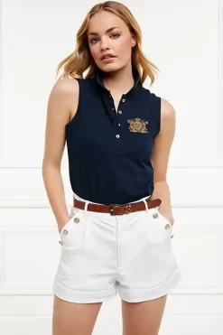 Holland Cooper Polo Shirts|Casualwear-Sleeveless Polo Shirt Ink Navy