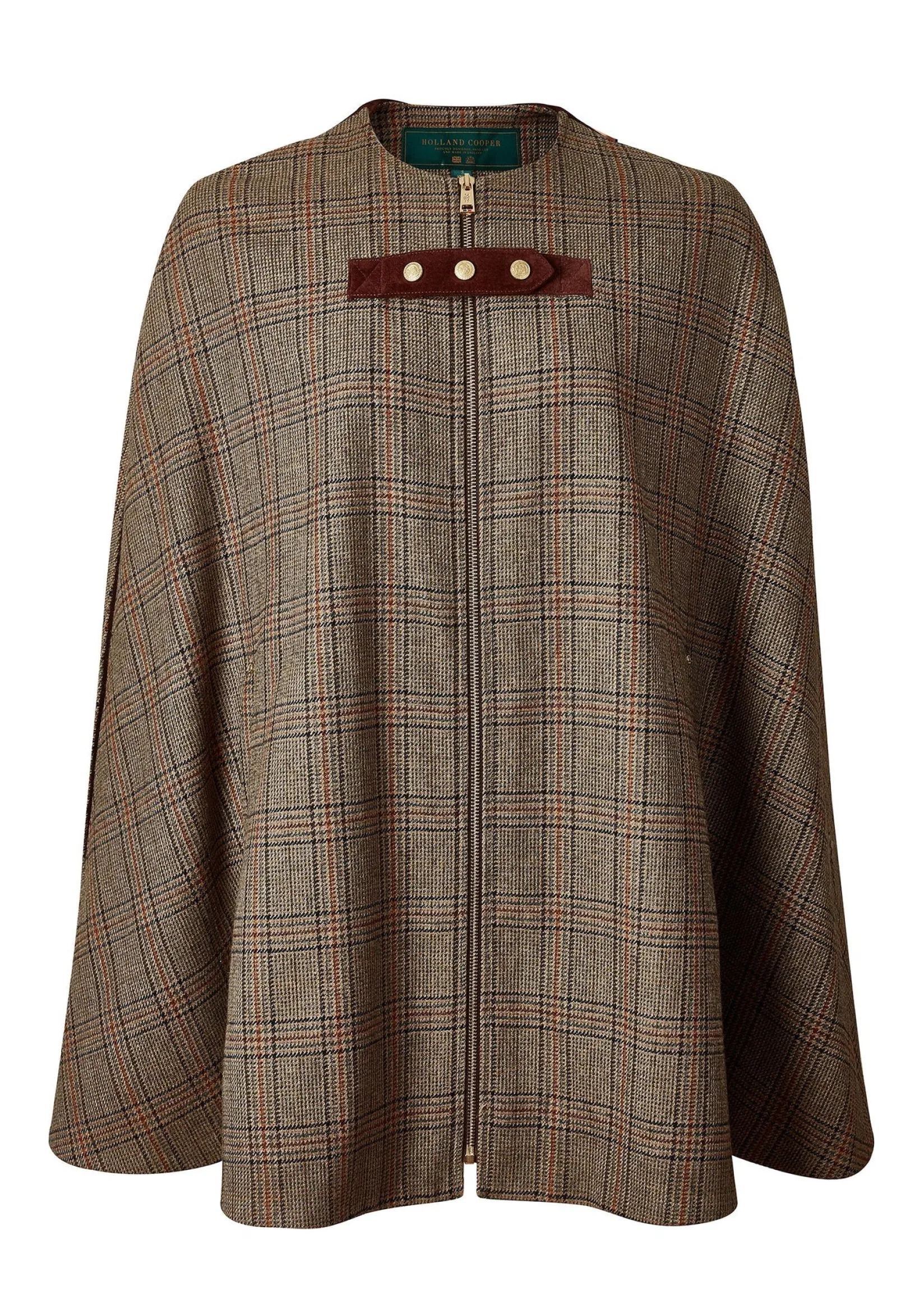 Holland Cooper Capes-Slim Cape Bourbon Tweed