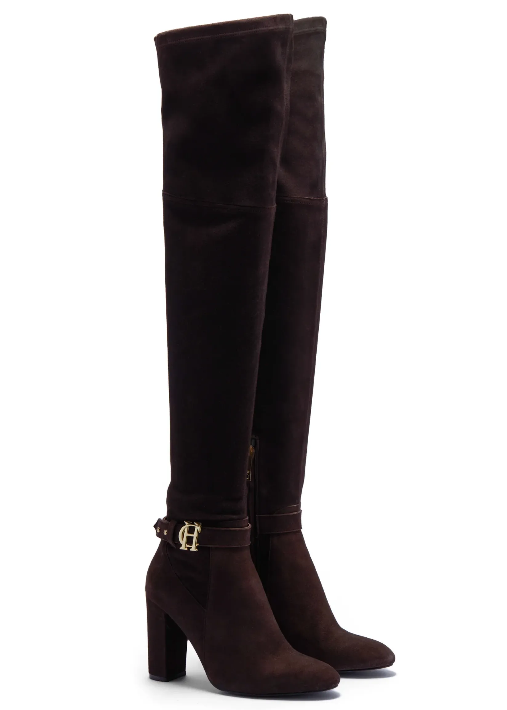 Holland Cooper Gifts For Her|Boots-Sloane Over The Knee Boot Chocolate