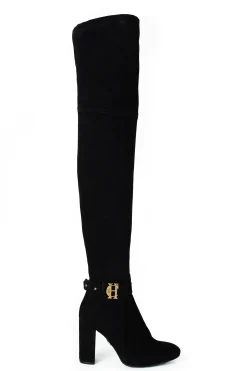 Holland Cooper Boots|Footwear-Sloane Over The Knee Boot Black
