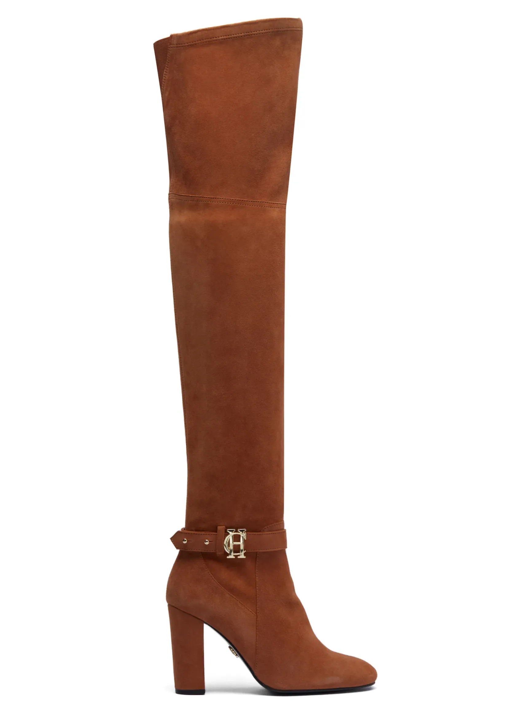 Holland Cooper Boots|Footwear-Sloane Over The Knee Boot Tan
