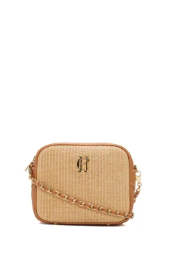 Holland Cooper Crossbody Bags|Bags-Soho Camera Bag Tan Raffia