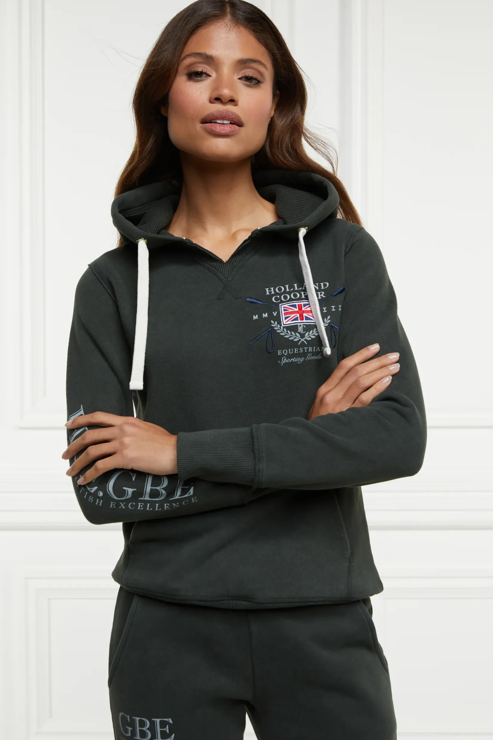 Holland Cooper Equestrian Gifting|Equestrian Gifting-Sporting Goods Hoodie Racing Green