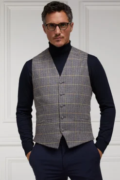 Holland Cooper Waistcoats|Shop By Product-St James Waistcoat Prince of Wales Navy