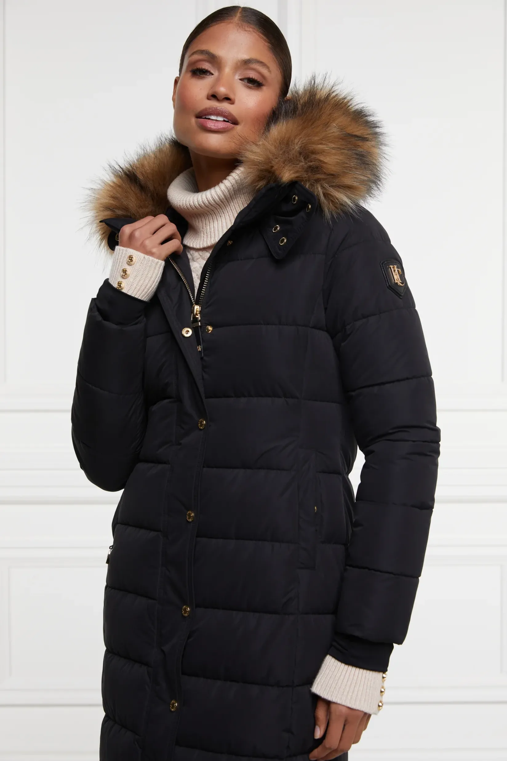 Holland Cooper Jackets|Shop By Product-Stoneleigh Longline Coat Black