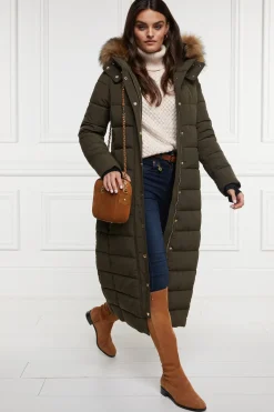 Holland Cooper Jackets|Shop By Product-Stoneleigh Longline Coat Khaki