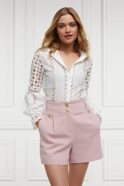 Holland Cooper Gifts For Her|Shorts-Tailored Short Pink Linen