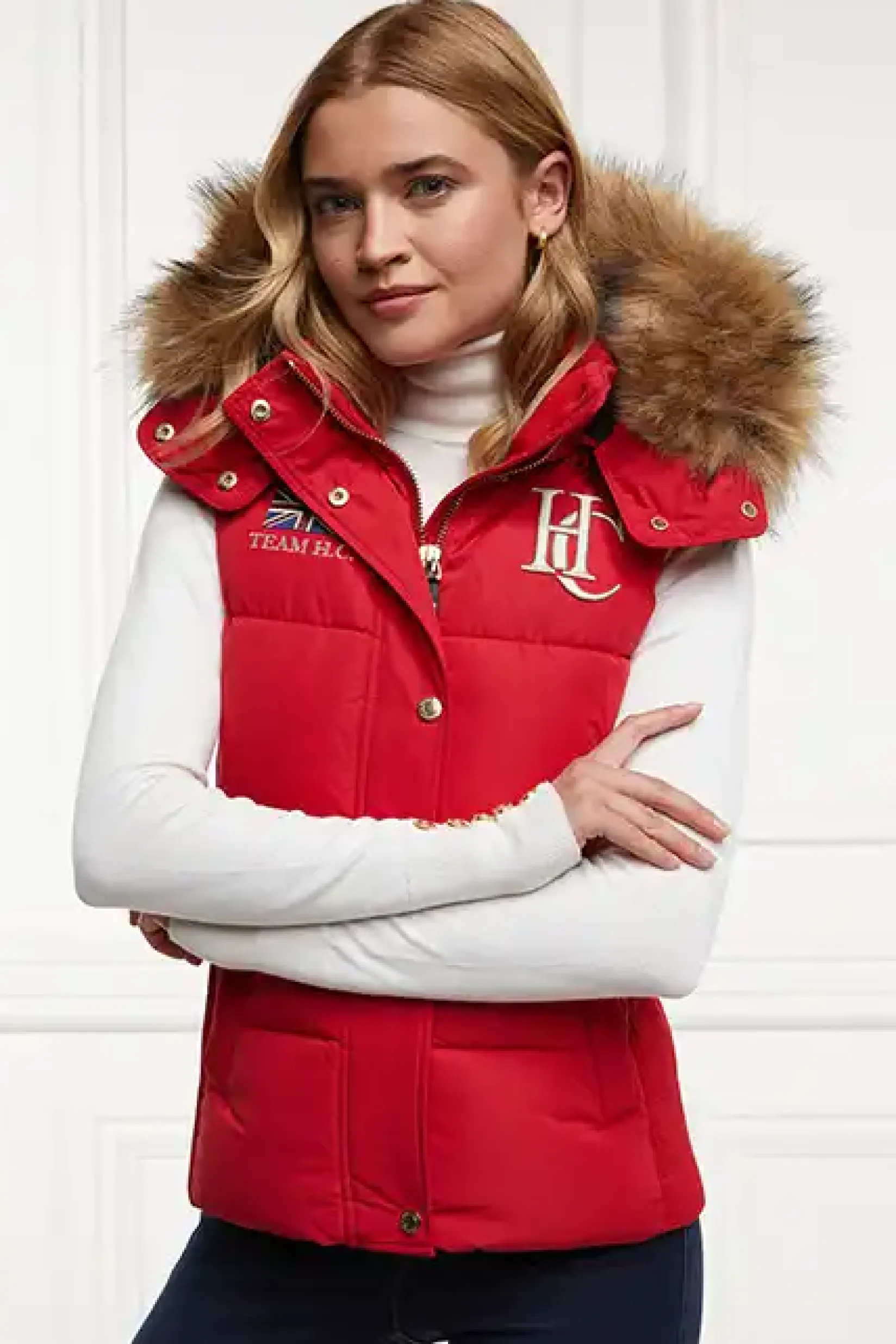 Holland Cooper Shop By Product|Team HC Clothing-Team Gilet Heritage Red