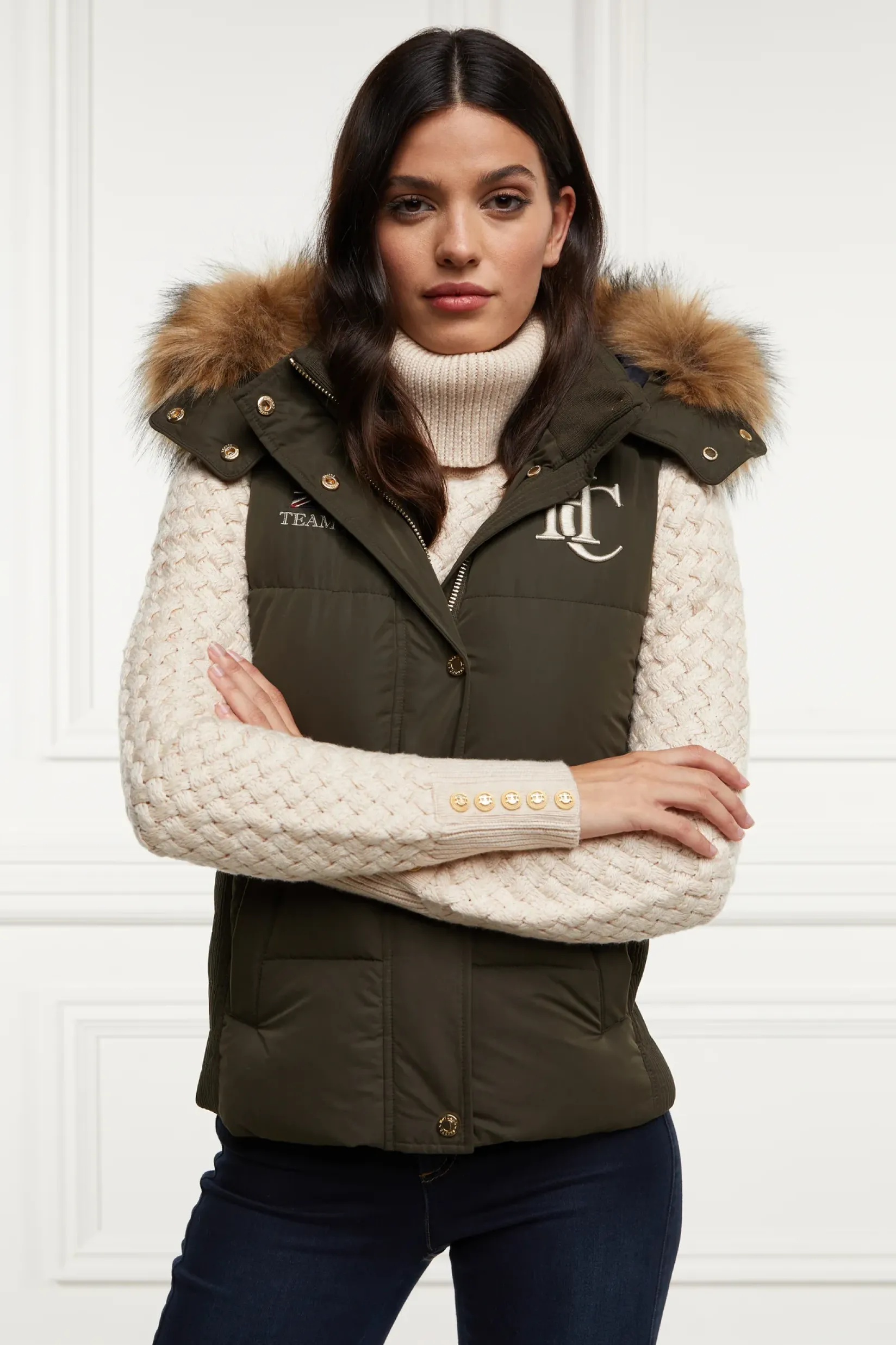 Holland Cooper Gilets|Shop By Product-Team Gilet Khaki