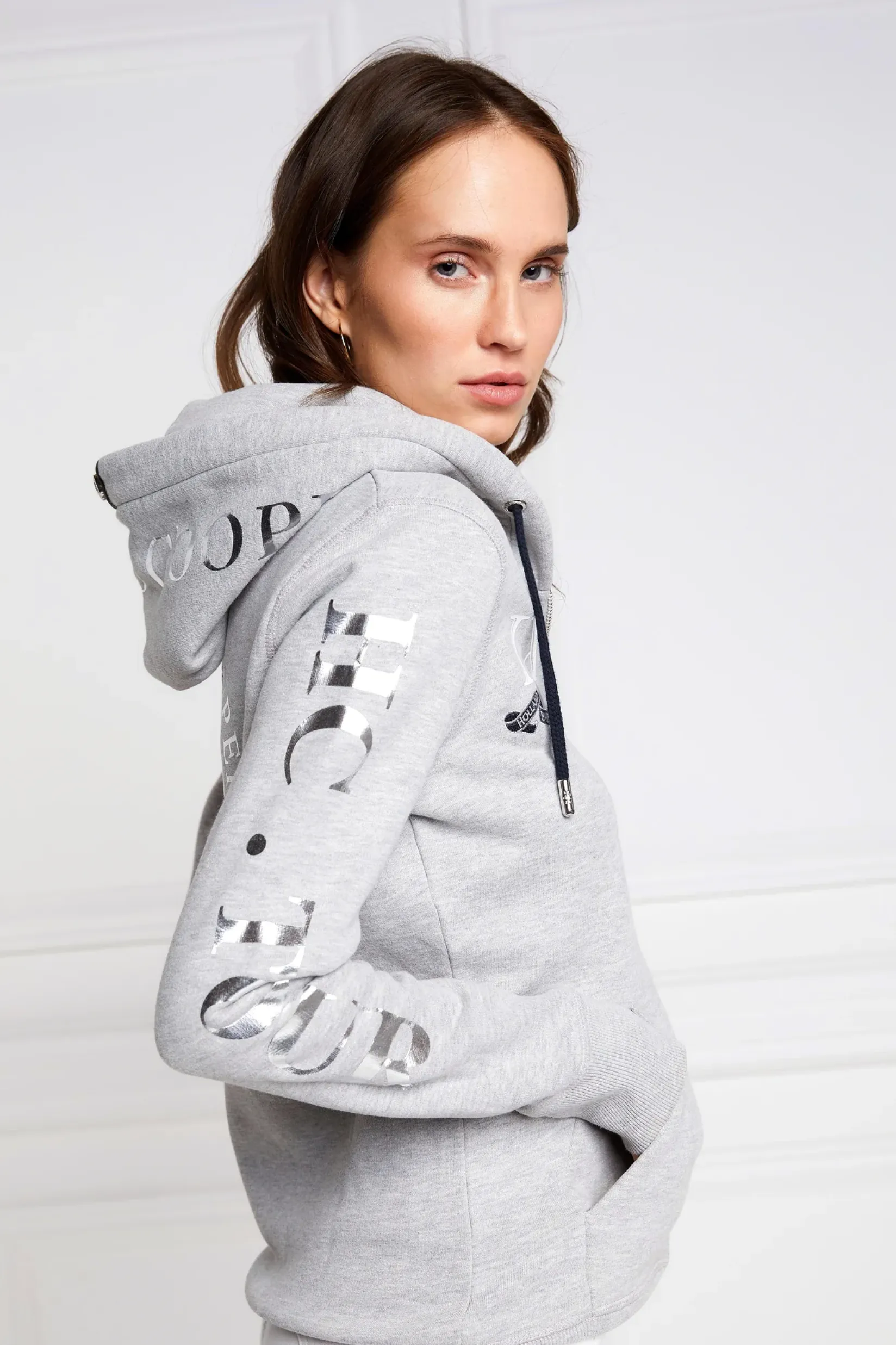 Holland Cooper Hoodies|Team HC Clothing-Team Hoodie Grey Marl